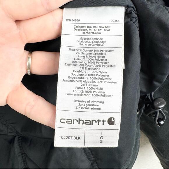 Carhartt Thrashed Distressed Full Swing Loose Fit Quick Duck Insulated Jacket L - Picture 10 of 15